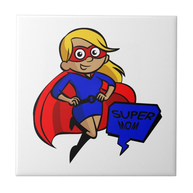 blonde Supermutter Fliese (Vorderseite)