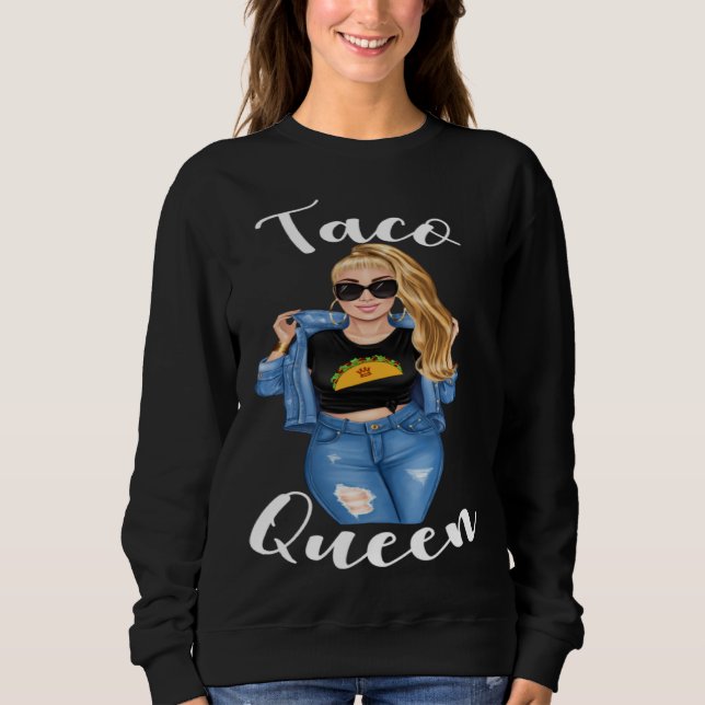 Blonde Taco Queen Cinco De Mayo 5  Womens Women Sweatshirt (Vorderseite)