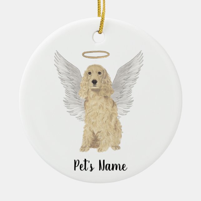 Blonde Tan Golden Cocker Beileid Memorial Keramik Ornament (Vorne)