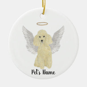 Blonde Tan Golden Poodle Beileid Memorial Keramik Ornament