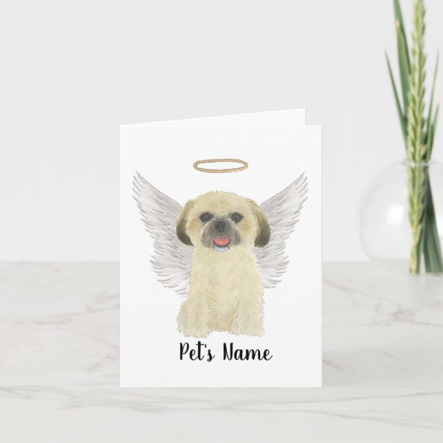 Blonde Tan Golden Shih Tzu Beileid Memorial Karte (Vorderseite)