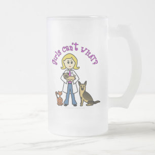 Blonde Tierärztin Mattglas Bierglas
