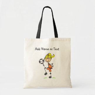 Blonde weibliche Fußball-Spieler-Tasche Tragetasche