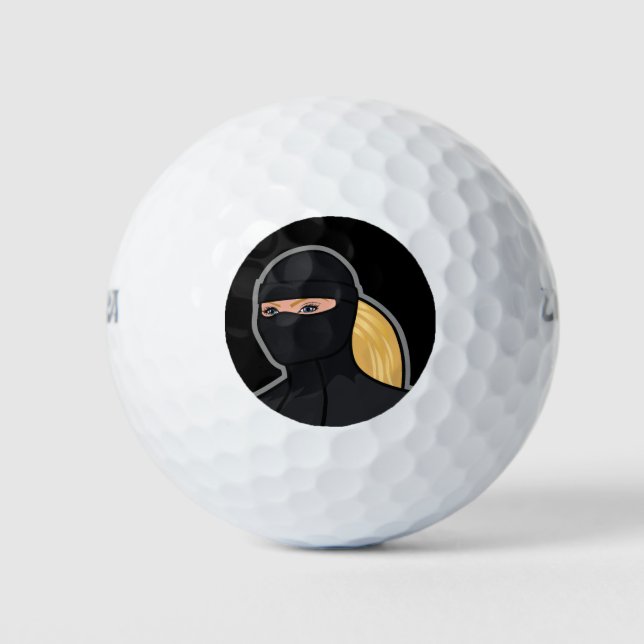 Blonde Woman Golf Balls Golfball (Vorderseite)