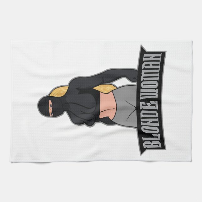 Blonde Woman Tea Towel Geschirrtuch (Horizontal)