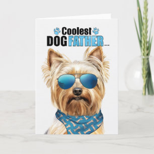 Blonde Yorkie Dog Coolster Vater Vatertag Feiertagskarte