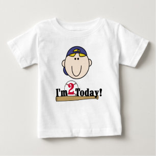 Blonder Baseball-2. Geburtstag Baby T-shirt