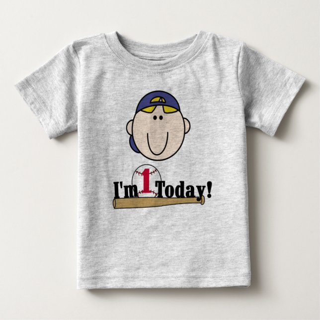 Blonder Baseball-erster Geburtstag Baby T-shirt (Vorderseite)