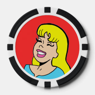 Blonder Bomben-Comic-Streifen-Poker-Chip Pokerchips