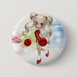 Blonder Cheerleader-Knopf Button