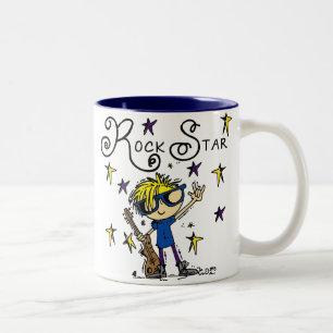 Blonder Jungen-Rockstar Zweifarbige Tasse