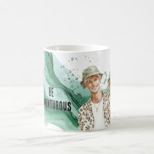 Blonder Kerl mit Affe Kaffeetasse