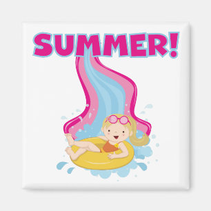 Blonder Mädchen-Sommer Magnet