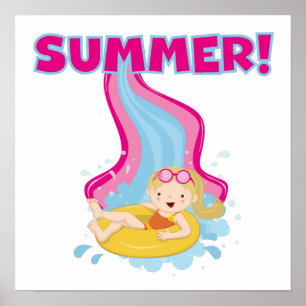 Blonder Mädchen-Sommer Poster