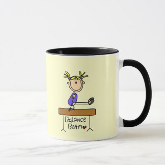 Blonder MädchenGymnast auf Strahln-T-Shirts und Tasse