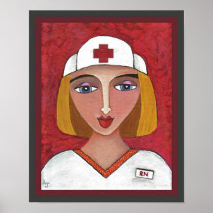 Blonder RN - Krankenpflege/Krankenschwesterdruck Poster
