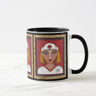 Blonder RN - Krankenpflege-Tasse des Heilens (2) Tasse