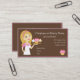 Blonder/rosa Kuchen-Bäcker/Bäckerei-Visitenkarte Visitenkarte (Vorderseite/Rückseite Beispiel)