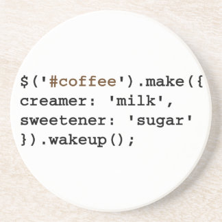 Blonder und süßer Javascript-Kaffee-Code Sandstein Untersetzer