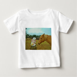 Blondes gelbes Pferd u. Osterhase Baby T-shirt