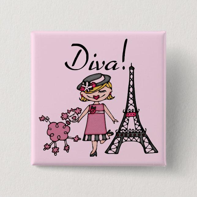Blondes Haar-Diva Button (Vorderseite)