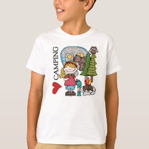 Blondes Liebe-Camping des Mädchen-I T-Shirt