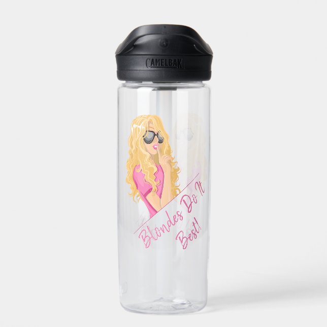Blondes machen es am besten! Personalisierter Text Trinkflasche (Rückseite)