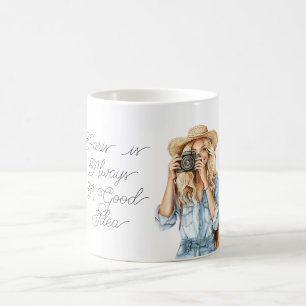 Blondes Mädchen Paris ist immer eine gute Idee Kaffeetasse