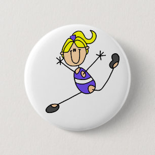 Blondes Mädchen Turnen T-Shirts und Geschenke Button