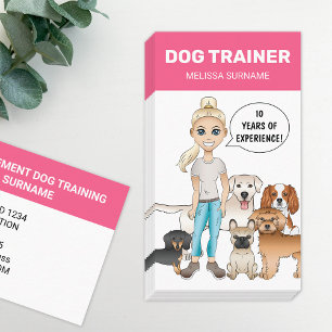 Blondes Mädchen und Hunde Personalisierbarer Hunde Visitenkarte