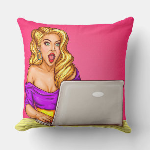 Blondes Mädchen Wurfkissen Kissen