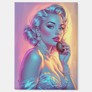 Blondes Pin-Up-Schokoladen-Osterei Magnet