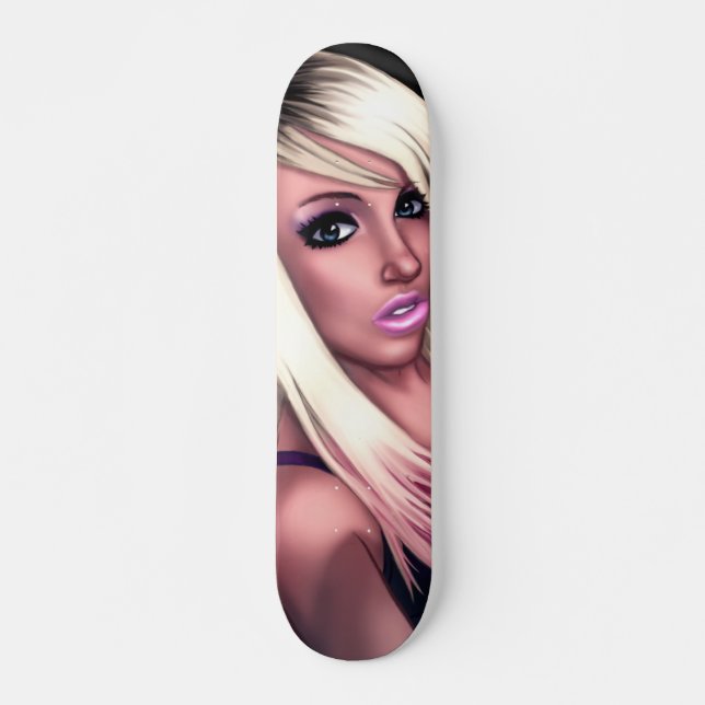 Blondes Skater-Mädchen Skateboard (Vorne)