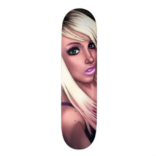 Blondes Skater-Mädchen Skateboard