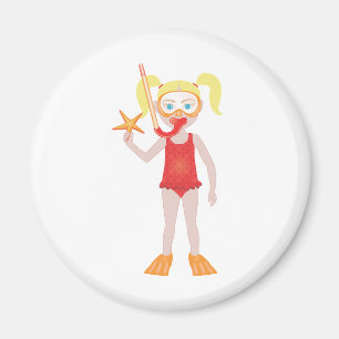 Blondes Snorkel-Mädchen Magnet