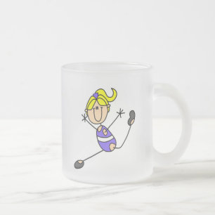 Blondes Turn-T-Shirt-Mädchen Mattglastasse
