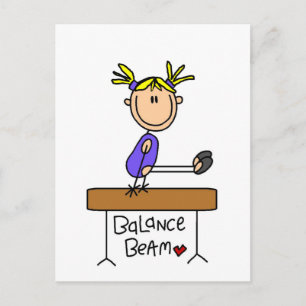 Blondes Turnleibchen auf Schwebebalken T-Shirts un Postkarte