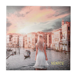 Blondie im romantischen Venedig Fliese