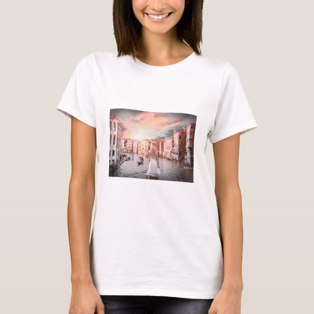 Blondie im romantischen Venedig T-Shirt (Vorderseite)