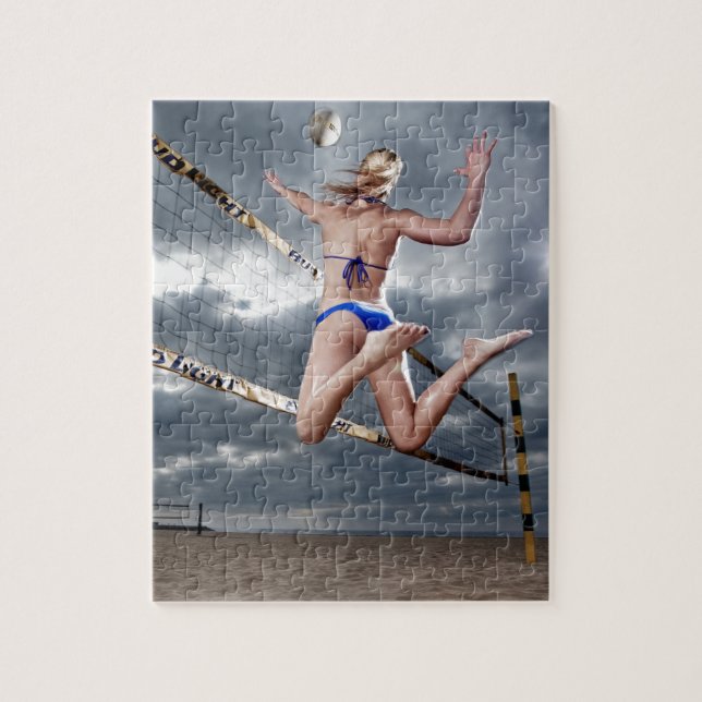 Blondine Beachvolleyball-Spieler Puzzle (Vertikal)