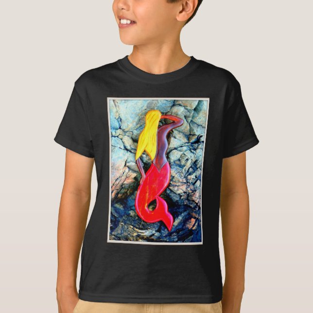 Blondine in rot T-Shirt (Vorderseite)