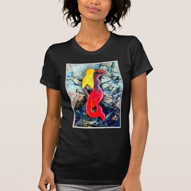 Blondine in rot T-Shirt (Vorderseite)