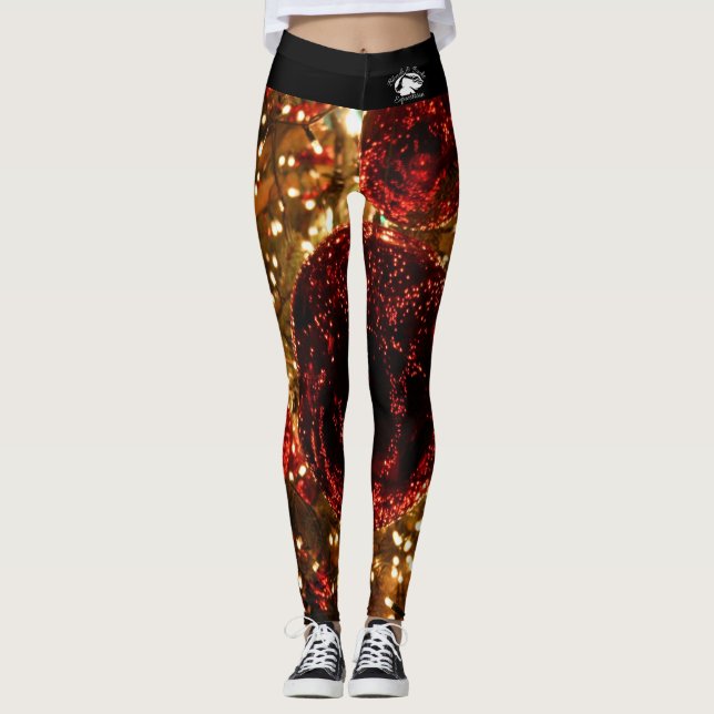 Blondine u. brach - gemusterte Leggings - weißes (Vorderseite)