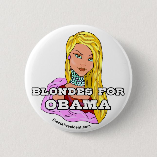 Blondinen für Obama-Knopf Button (Vorderseite)