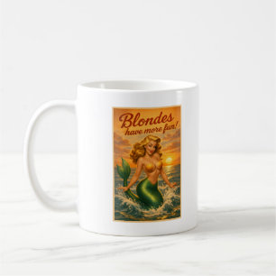 Blondinen Haben Mehr Spaß Pin-Up Meerjungfrau Re Kaffeetasse