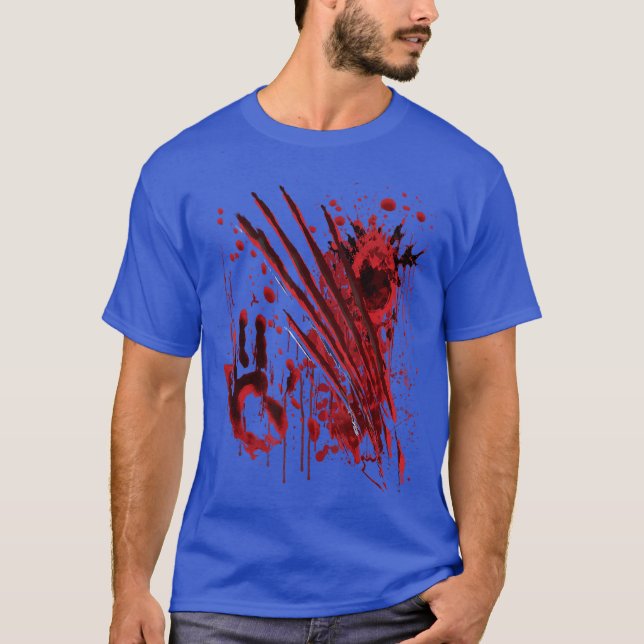 Blood Bloody Splatter Halloween Blood Stained funn T-Shirt (Vorderseite)