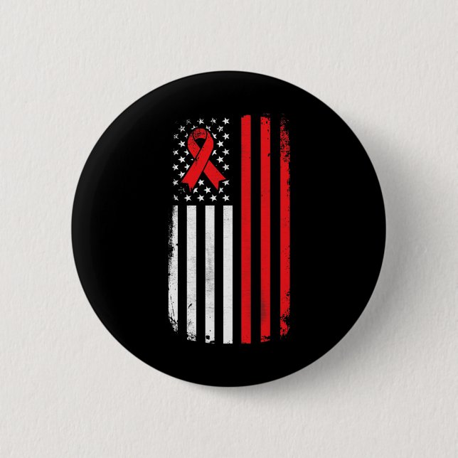 Blood Cancer Awareness American Flag Button (Vorderseite)