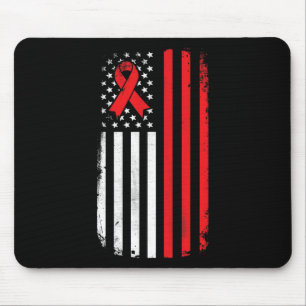 Blood Cancer Awareness American Flag Mousepad