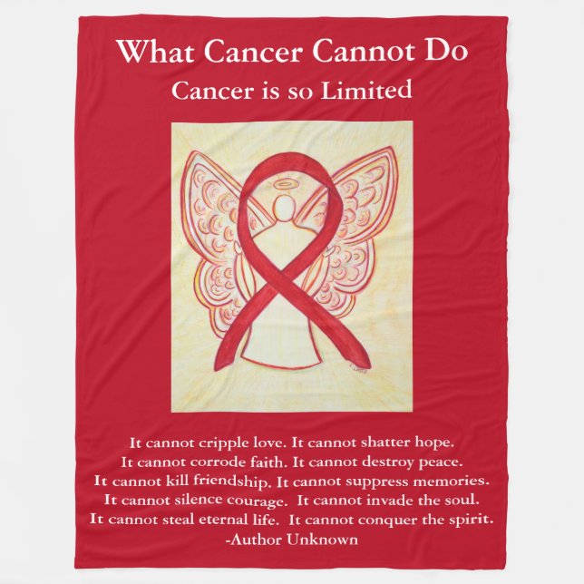 Blood Cancer Red Awareness Ribbon Chemo Blanket Fleecedecke (Vorderseite)