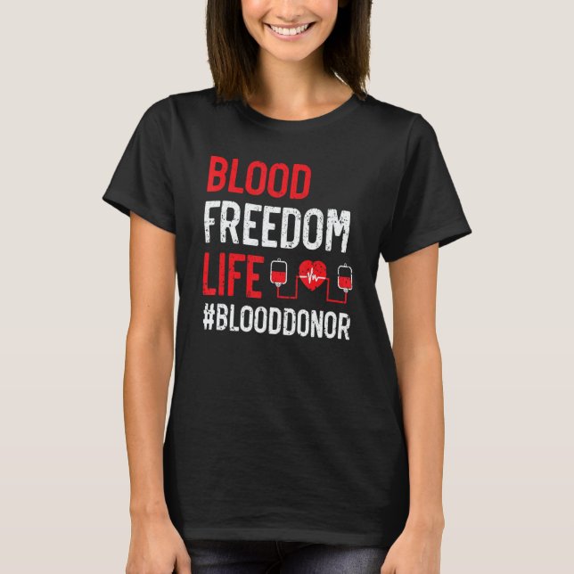 Blood Donation Awareness Blood Donor Phlebotomist  T-Shirt (Vorderseite)